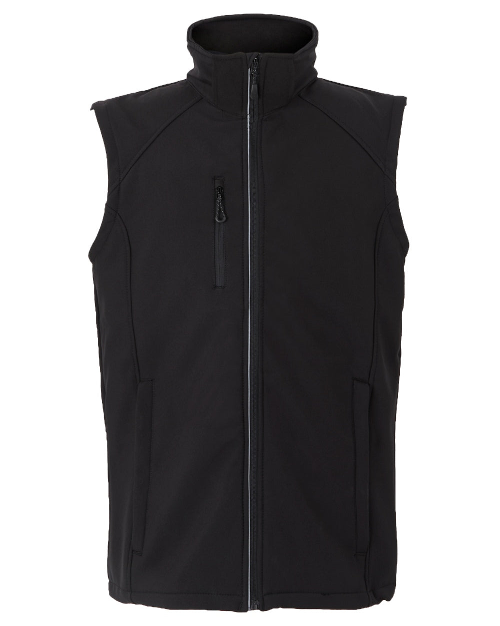 Black coloured Regatta Professional Mens Erasmus 4 In 1 Softshell Jacket on white background 