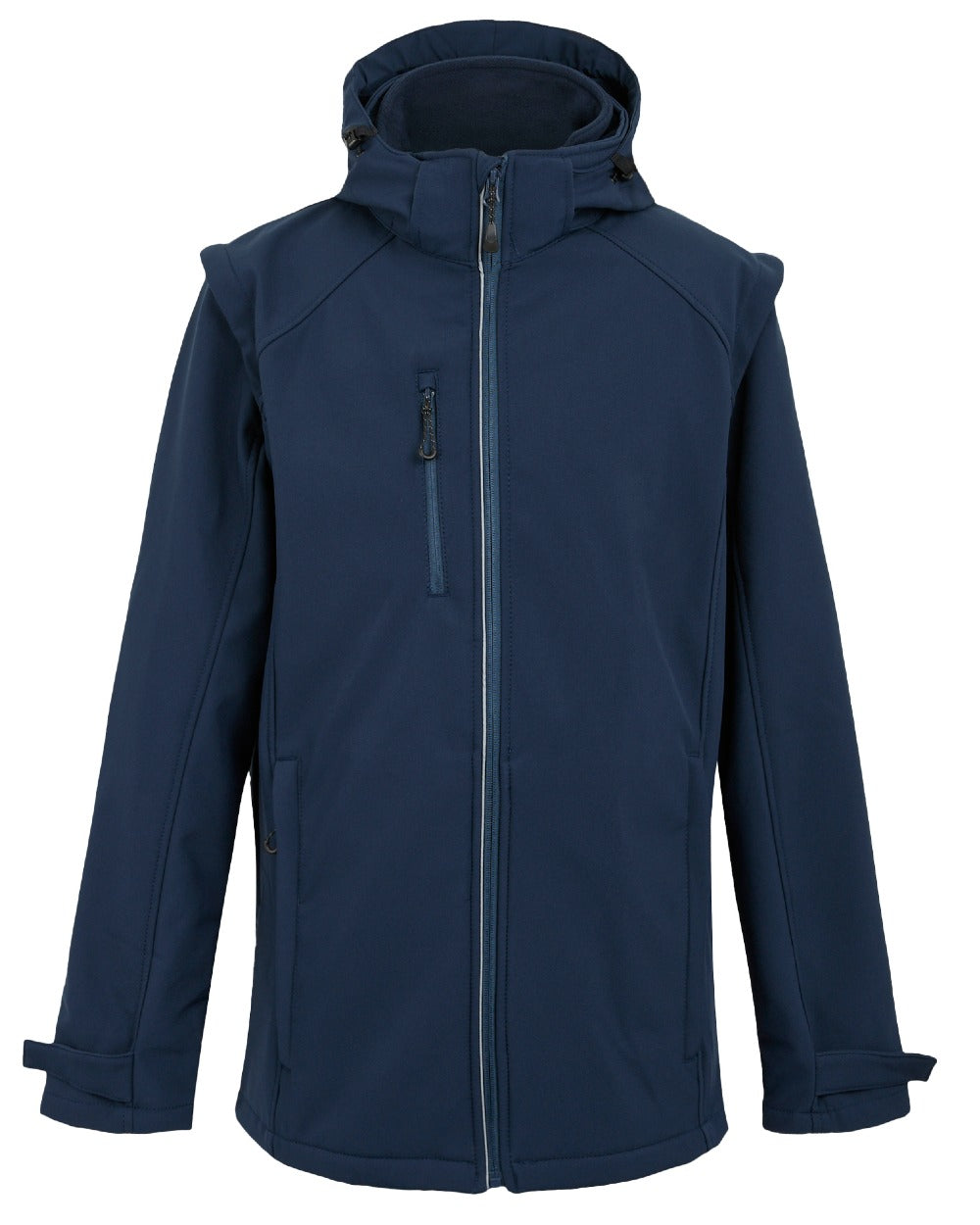 Navy coloured Regatta Professional Mens Erasmus 4 In 1 Softshell Jacket on white background 