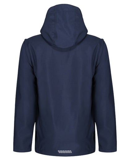 Navy coloured Regatta Professional Mens Erasmus 4 In 1 Softshell Jacket on white background 