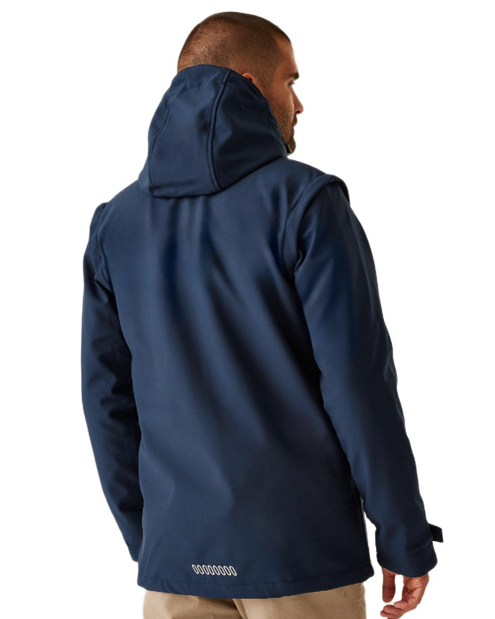 Navy coloured Regatta Professional Mens Erasmus 4 In 1 Softshell Jacket on white background 
