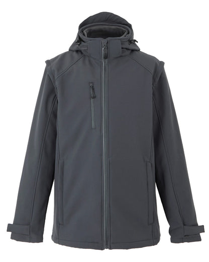 Seal Grey coloured Regatta Professional Mens Erasmus 4 In 1 Softshell Jacket on white background 