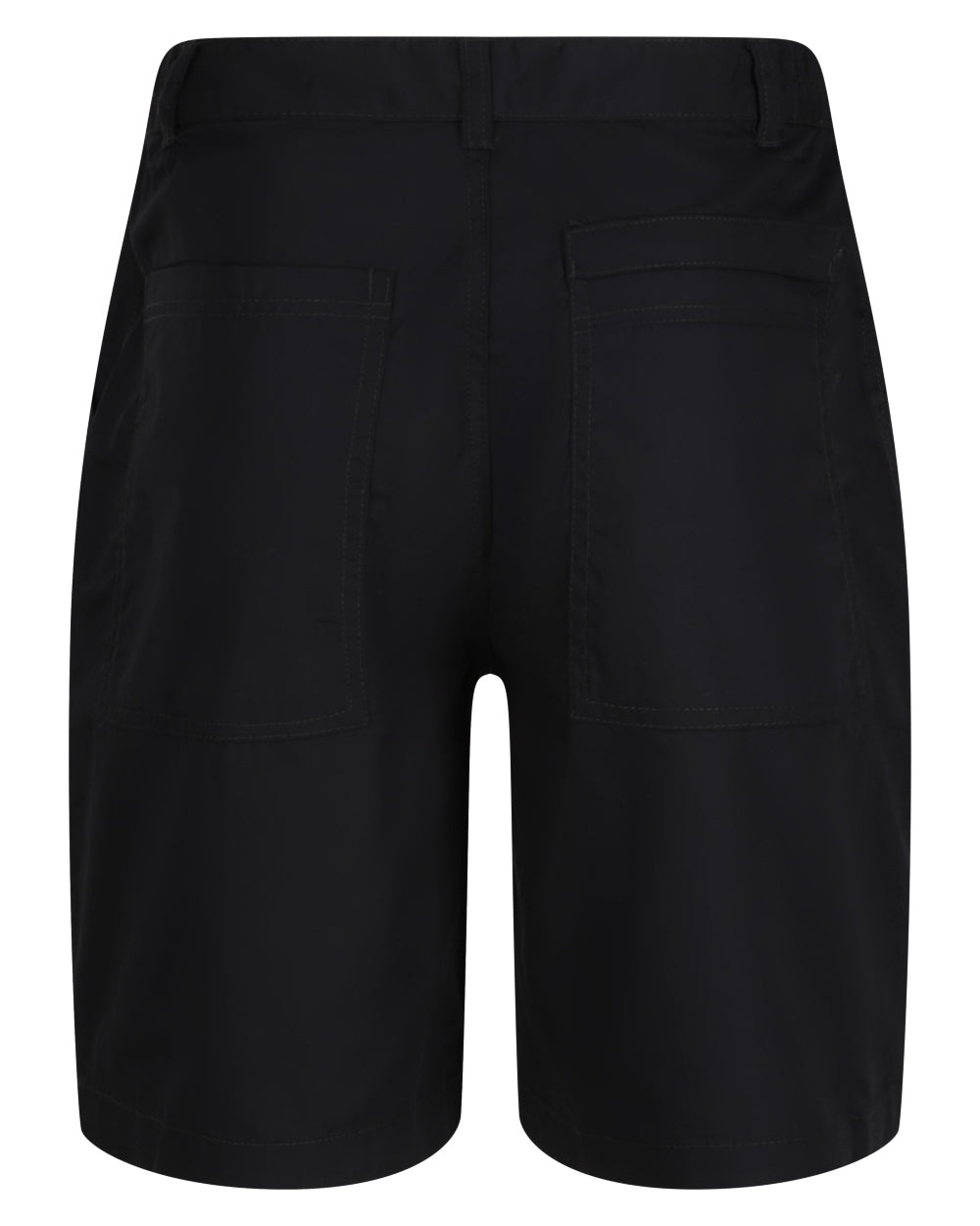 Black coloured Regatta Professional Mens Multi Pocket Action Shorts on white background 