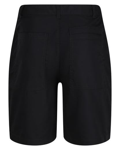 Black coloured Regatta Professional Mens Multi Pocket Action Shorts on white background 