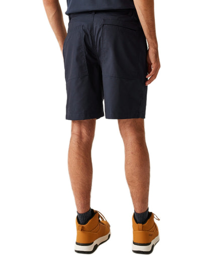 Navy coloured Regatta Professional Mens Multi Pocket Action Shorts on white background 