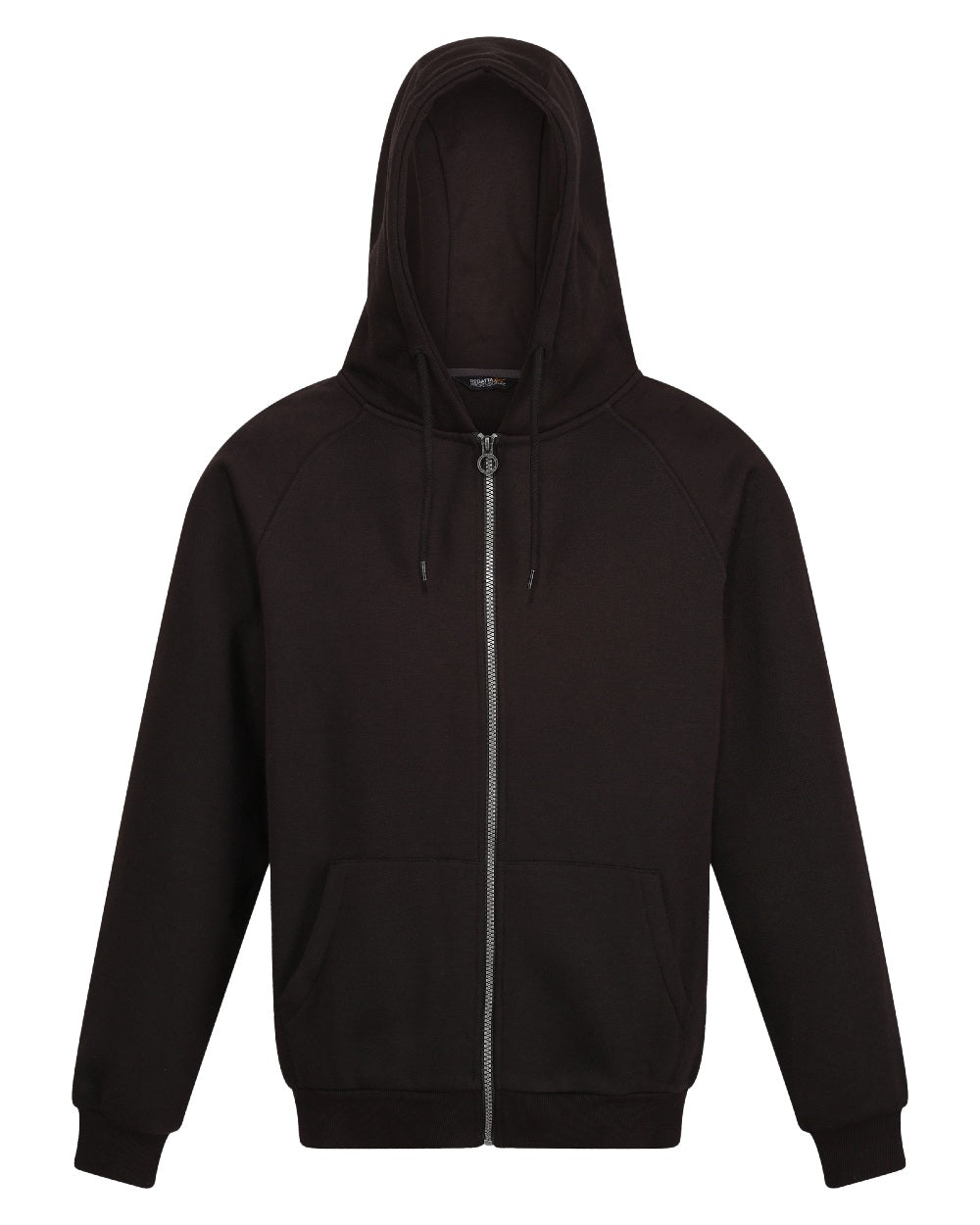 Black coloured Regatta Professional Mens Pro FZ Hoodie on white background 