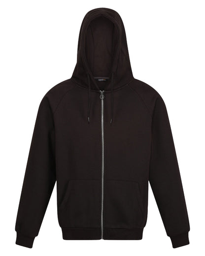 Black coloured Regatta Professional Mens Pro FZ Hoodie on white background 