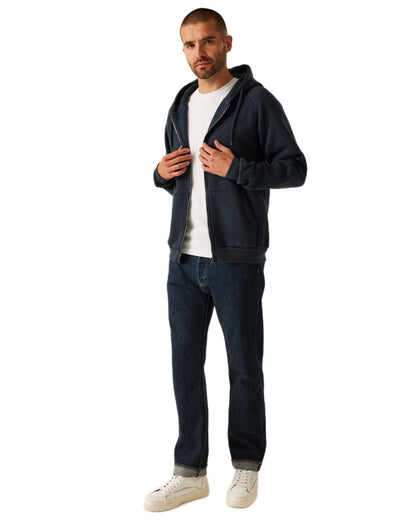 Navy coloured Regatta Professional Mens Pro FZ Hoodie on white background 
