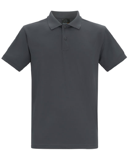 Solid Grey colour Regatta Professional Mens Pro Wicking Pique Polo Shirt on white background 