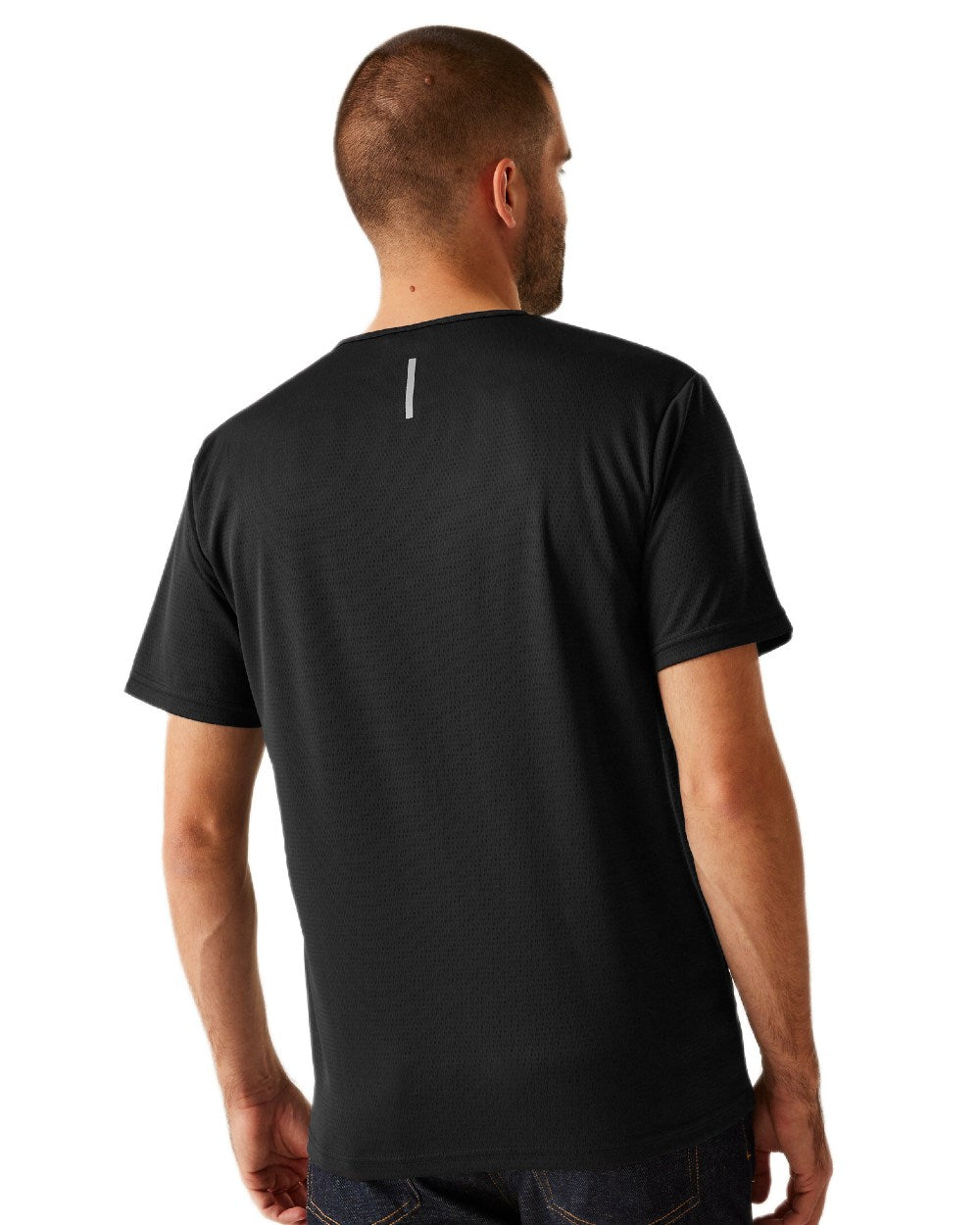 Black coloured Regatta Professional Mens Pro Wicking T-Shirt on white background 