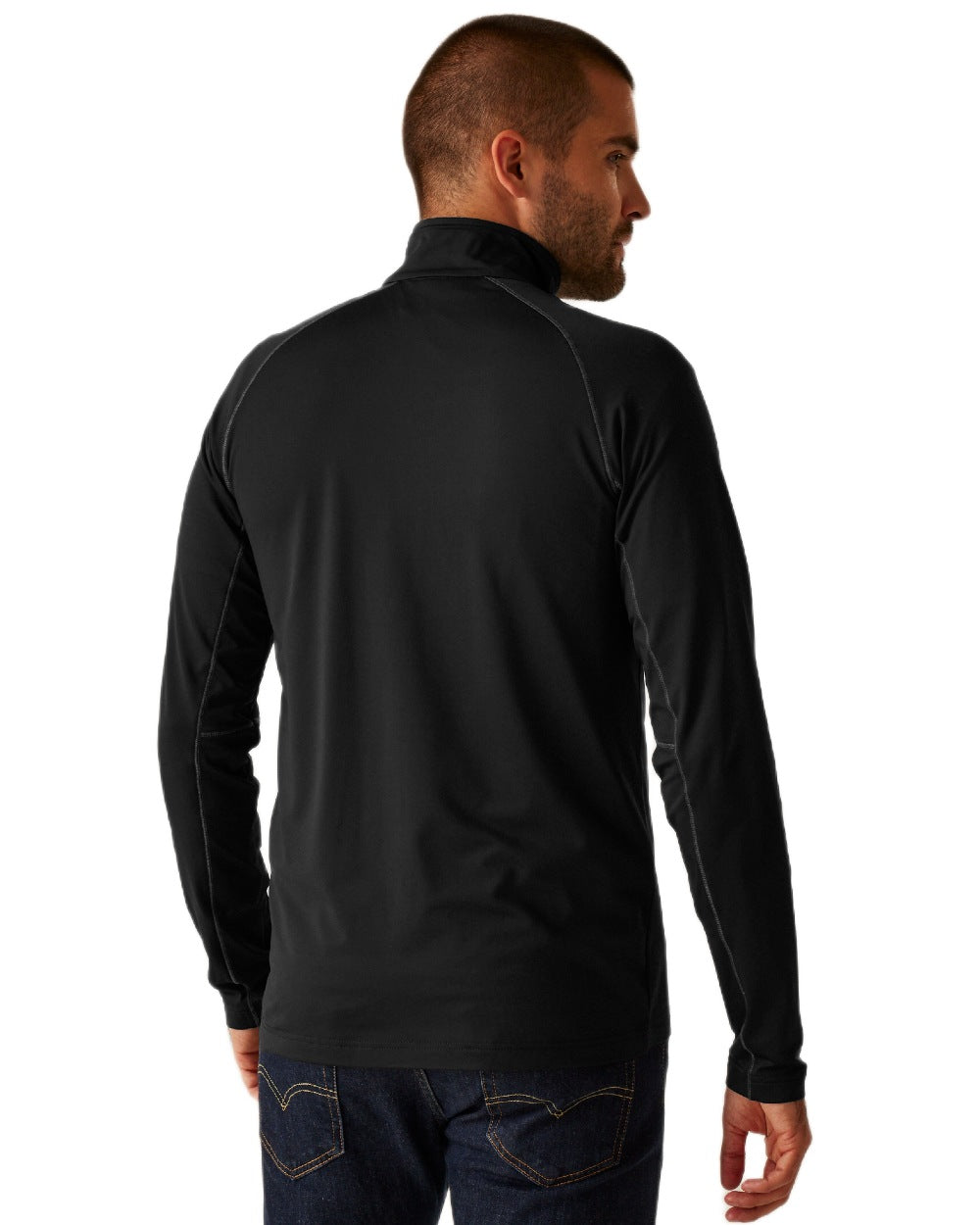 Black coloured Regatta Professional Mens Stretch Full-Zip Midlayer on white background 
