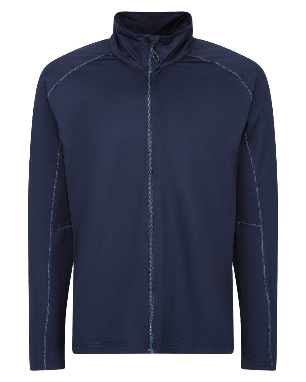 Navy coloured Regatta Professional Mens Stretch Full-Zip Midlayer on white background 