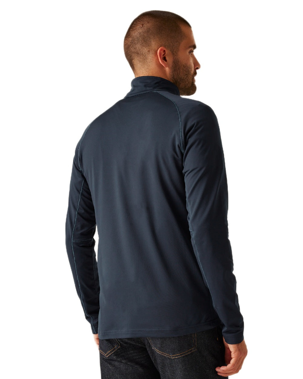 Navy coloured Regatta Professional Mens Stretch Full-Zip Midlayer on white background 