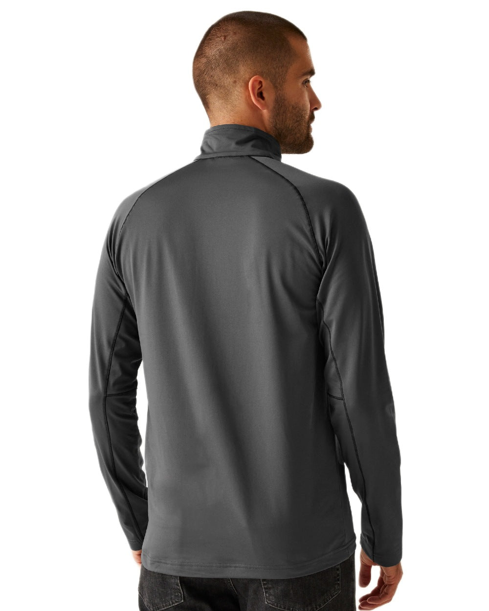 Seal Grey coloured Regatta Professional Mens Stretch Full-Zip Midlayer on white background 
