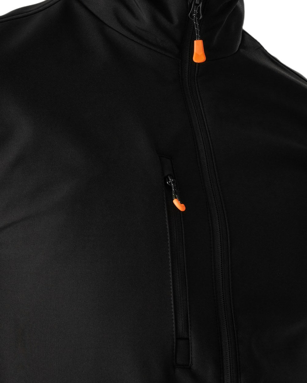 Black coloured Regatta Professional Mens Thermogen Heated Softshell Jacket on white background 