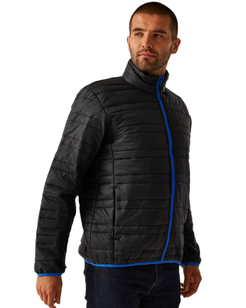 Black Oxford Blue coloured Regatta Professional Mens X-Pro Evader III 3 in 1 Waterproof Insulated Jacket on white background 