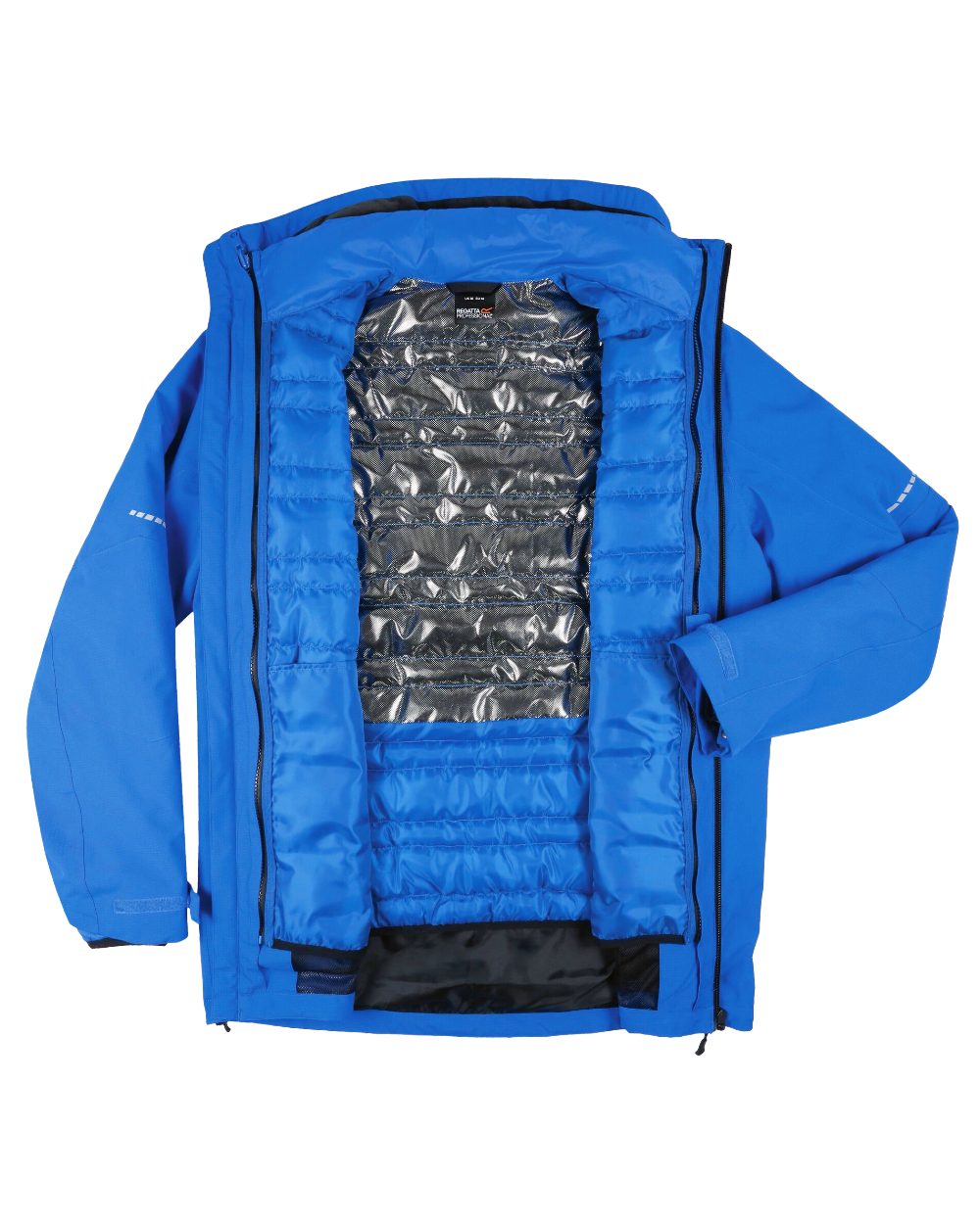 Oxford Blue Black coloured Regatta Professional Mens X-Pro Evader III 3 in 1 Waterproof Insulated Jacket on white background 