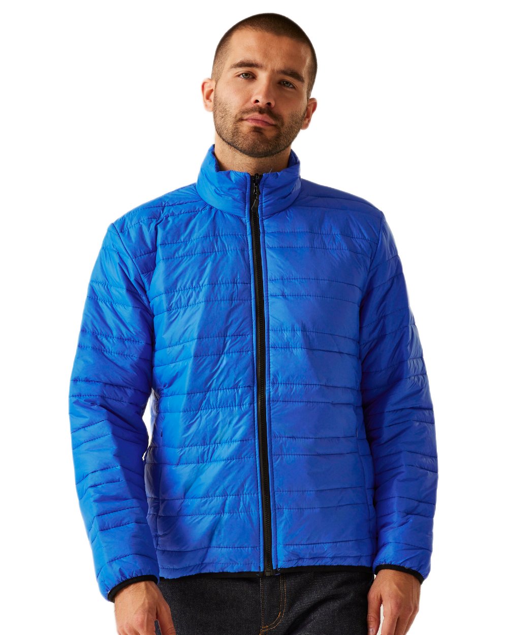 Oxford Blue Black coloured Regatta Professional Mens X-Pro Evader III 3 in 1 Waterproof Insulated Jacket on white background 