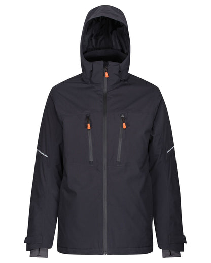Grey Black coloured Regatta Professional Mens X-Pro Marauder III Waterproof Insulated Jacket on white background 