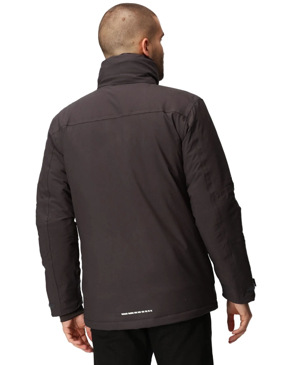 Grey Black coloured Regatta Professional Mens X-Pro Marauder III Waterproof Insulated Jacket on white background 
