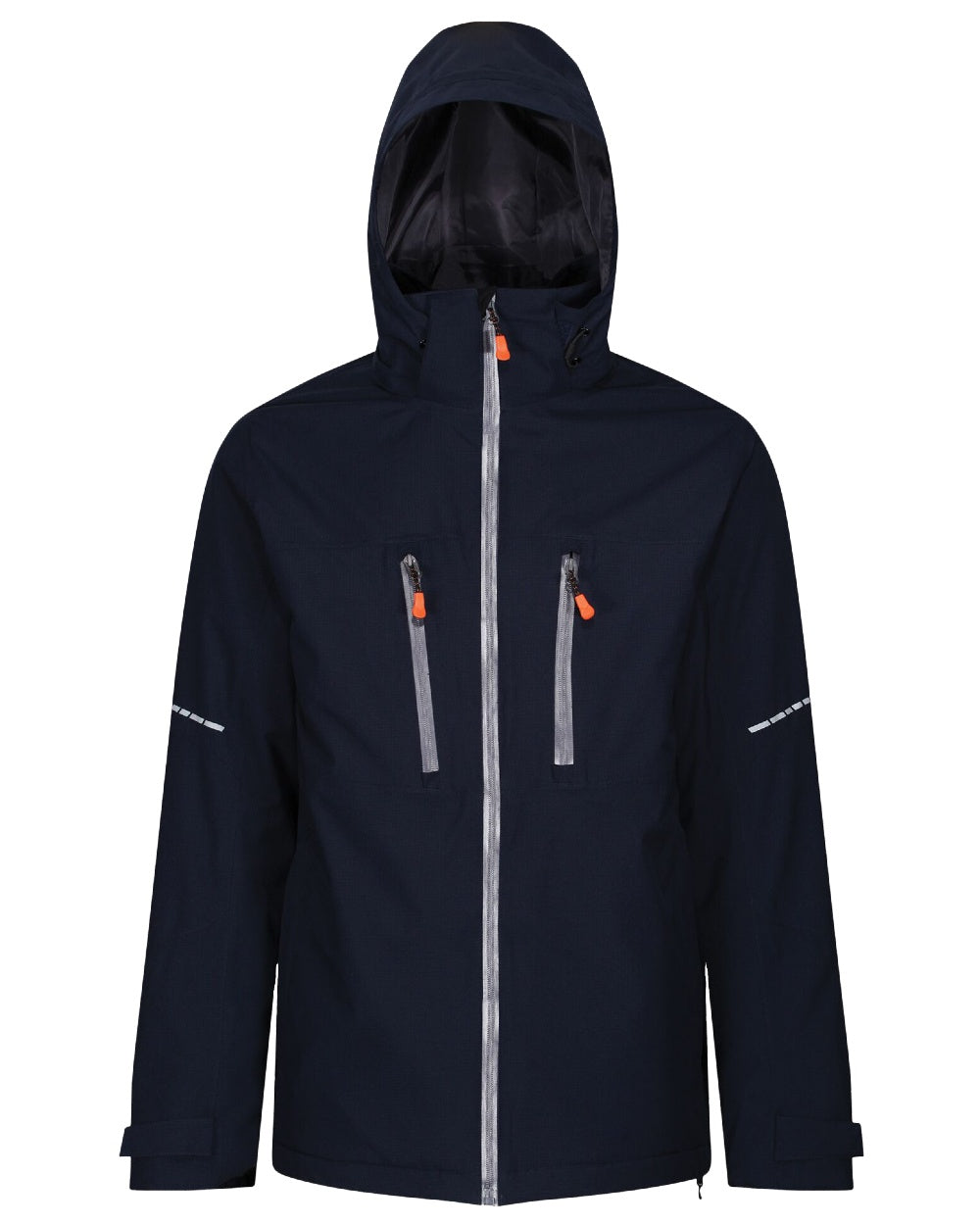 Navy Grey coloured Regatta Professional Mens X-Pro Marauder III Waterproof Insulated Jacket on white background 