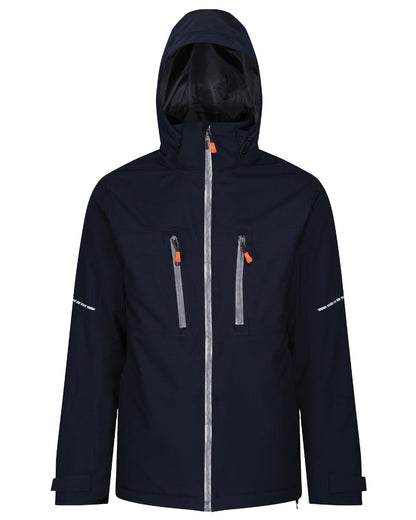 Navy Grey coloured Regatta Professional Mens X-Pro Marauder III Waterproof Insulated Jacket on white background 