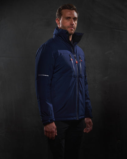 Navy Grey coloured Regatta Professional Mens X-Pro Marauder III Waterproof Insulated Jacket on black background 