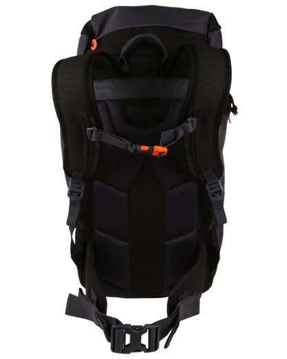 Black Ebony coloured Regatta Professional Ridgetrek 35L Backpack on white background 
