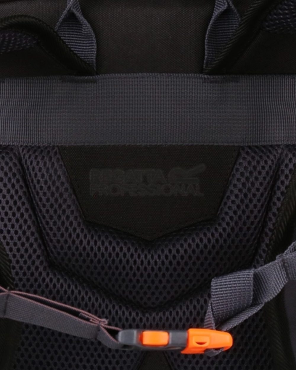 Black Ebony coloured Regatta Professional Ridgetrek 35L Backpack on white background 