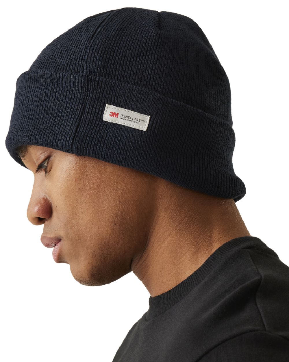 Navy coloured Regatta Thinsulate Acrylic Hat on white background 