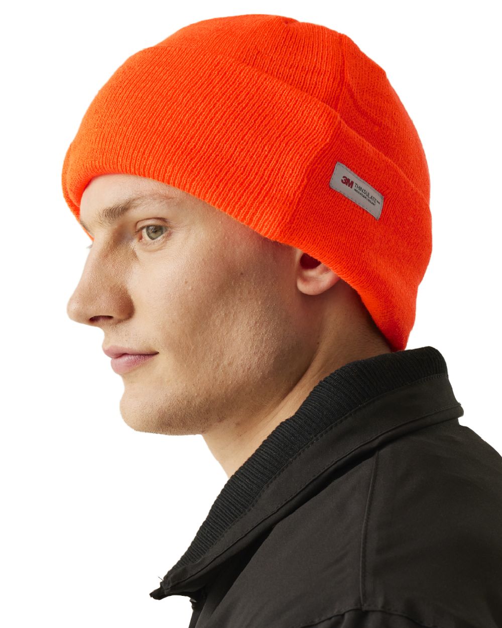 Fluro Orange coloured Regatta Thinsulate Acrylic Hat on white background 
