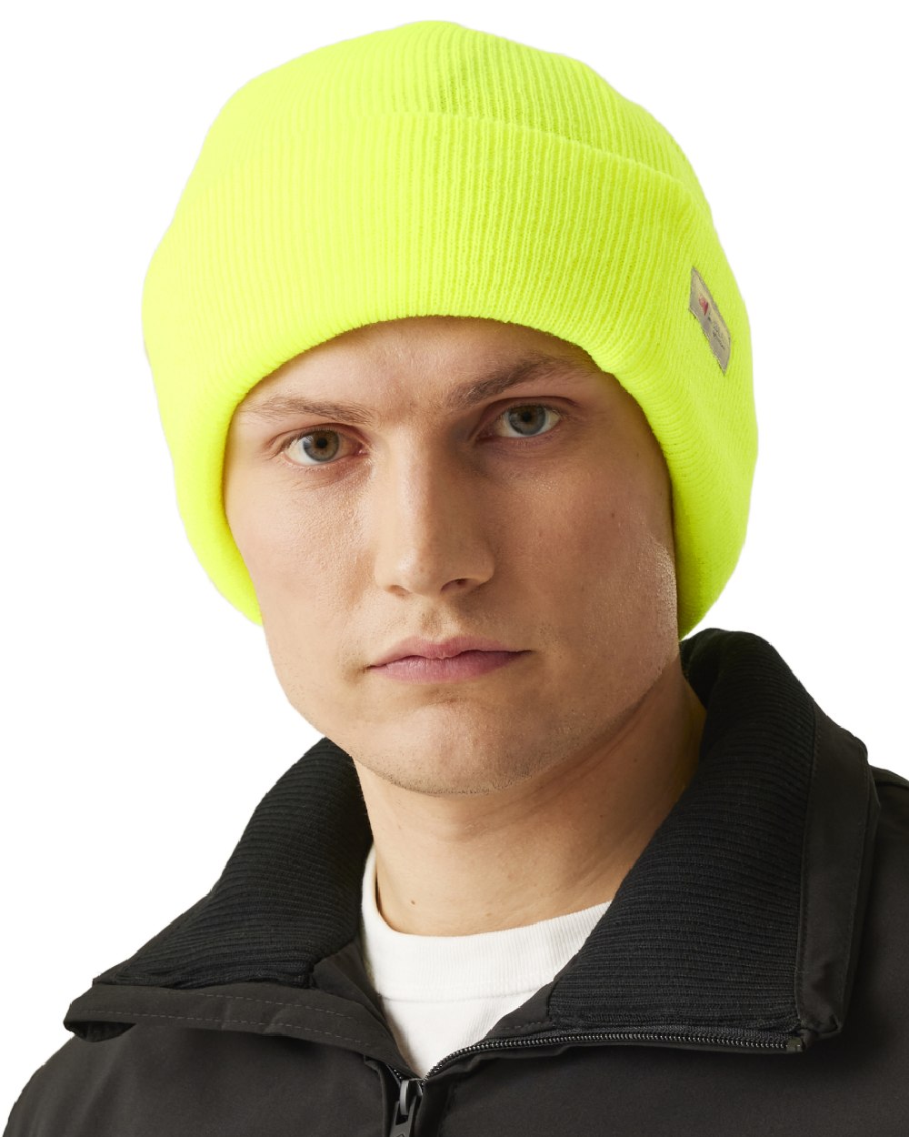 Fluro Yellow coloured Regatta Thinsulate Acrylic Hat on white background 
