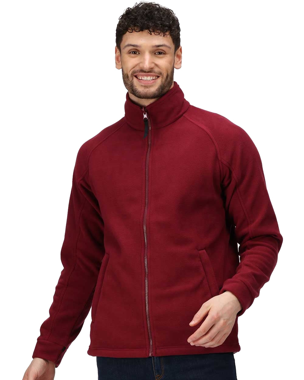 Bordeaux coloured Regatta Thor III Fleece on white background 