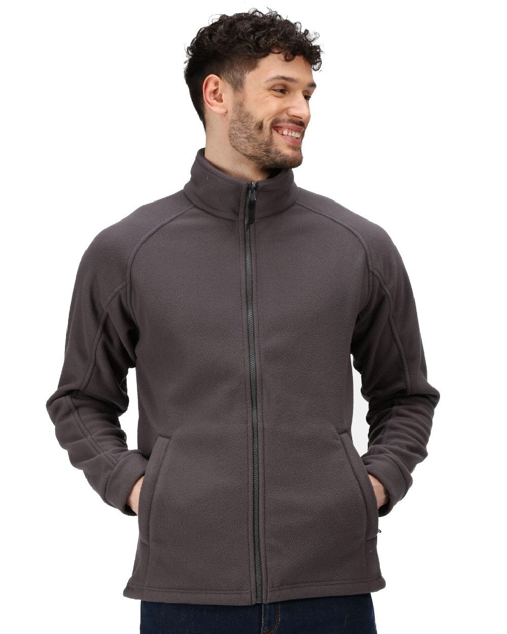 Seal Grey coloured Regatta Thor III Fleece on white background 