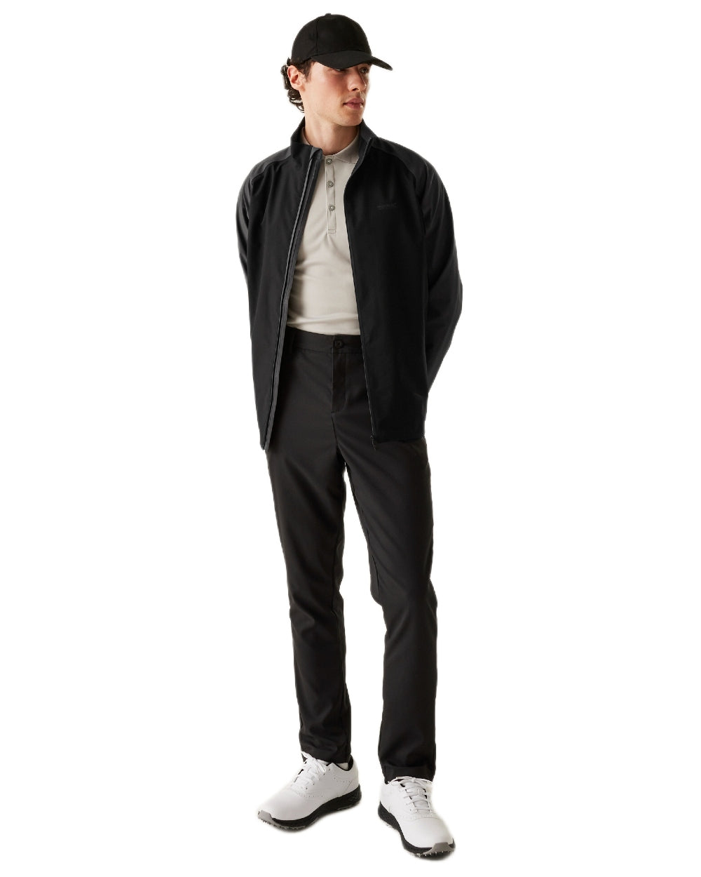 Ash Black Coloured Regatta Tolby Stretch Jacket on white background 