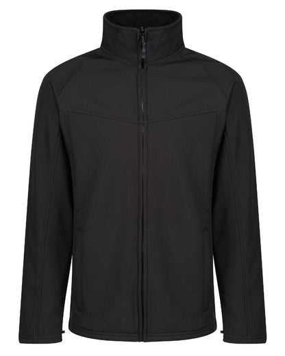 All Black coloured Regatta Uproar Softshell Jacket on white background 