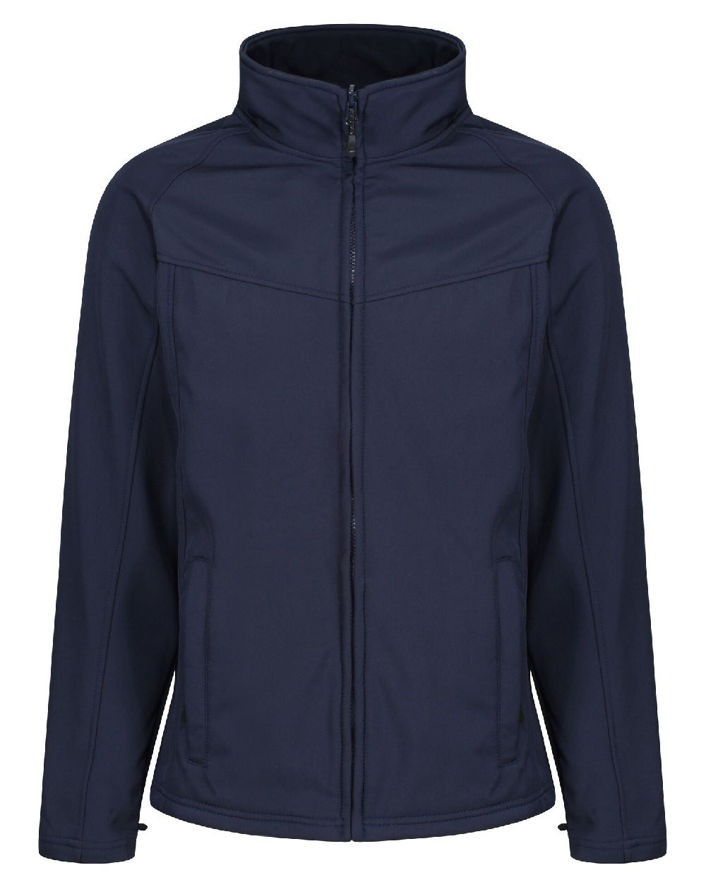 Navy coloured Regatta Uproar Softshell Jacket on white background 