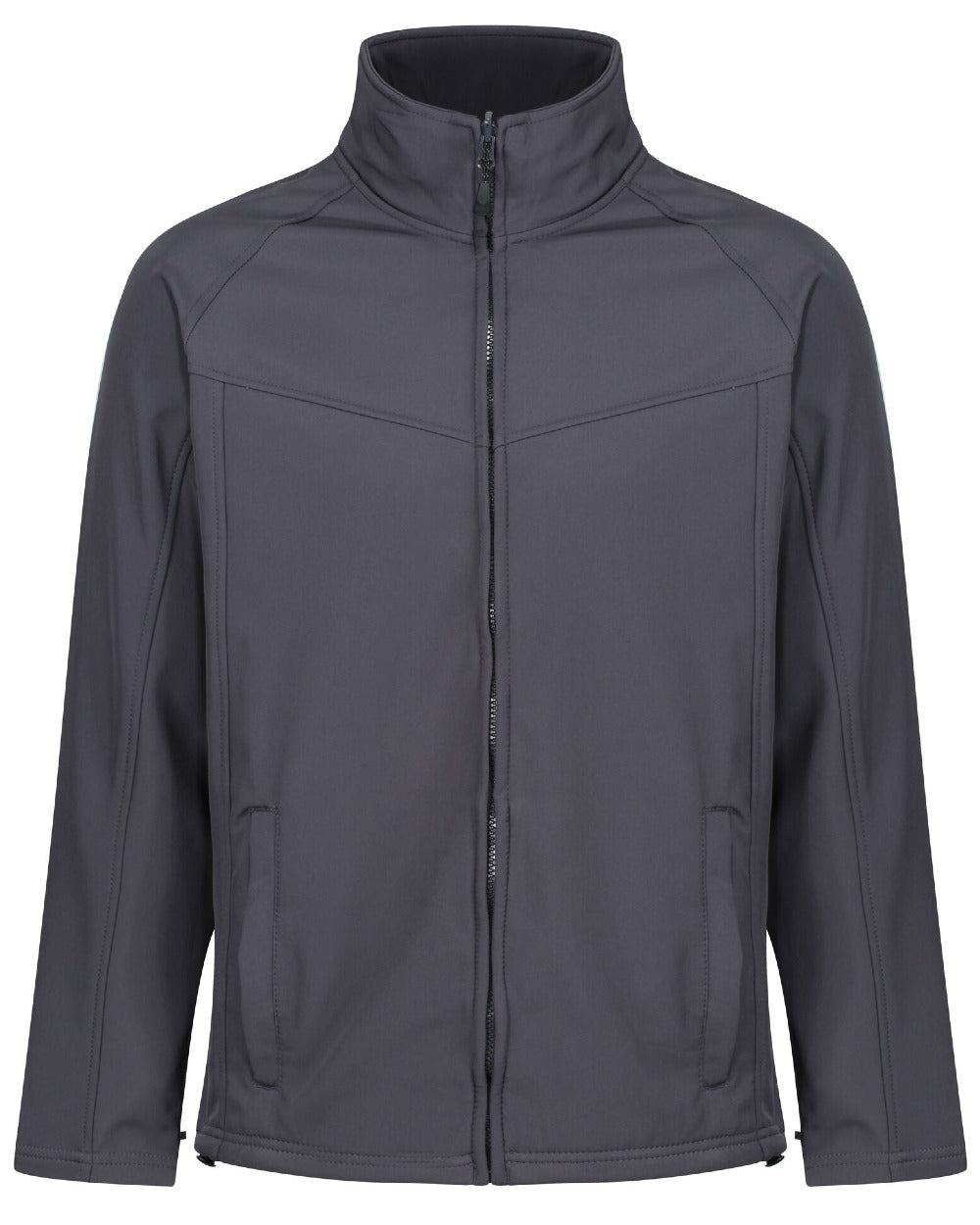 Seal Grey coloured Regatta Uproar Softshell Jacket on white background 