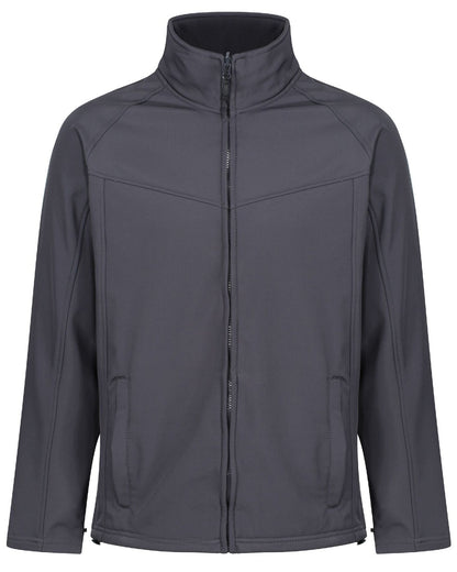 Seal Grey coloured Regatta Uproar Softshell Jacket on white background 