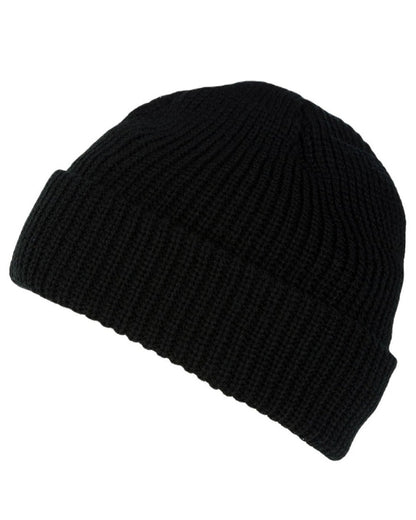 Black coloured Regatta Watch Hat on white background 