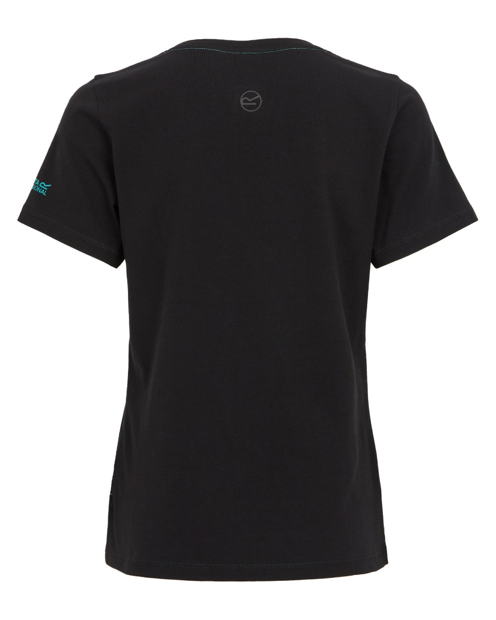 Black coloured Regatta Womens ADA Cotton Stretch T-Shirt on white background 
