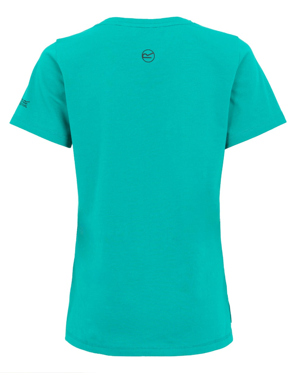 Wilderness Green coloured Regatta Womens ADA Cotton Stretch T-Shirt on white background 