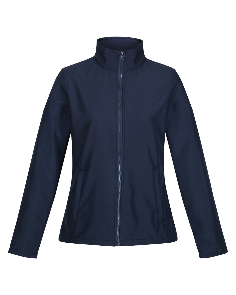 Navy coloured Regatta Womens Ablaze Printable Softshell Jacket on white background 