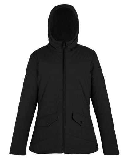Black Coloured Regatta Womens Agara Quilted Jacket on white background 