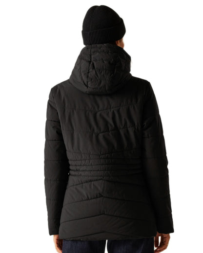 Black Coloured Regatta Womens Agara Quilted Jacket on white background 