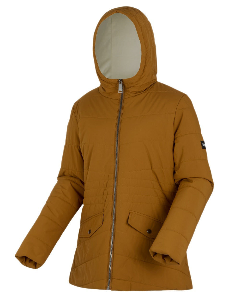 Glazed Ginger Coloured Regatta Womens Agara Quilted Jacket on white background 