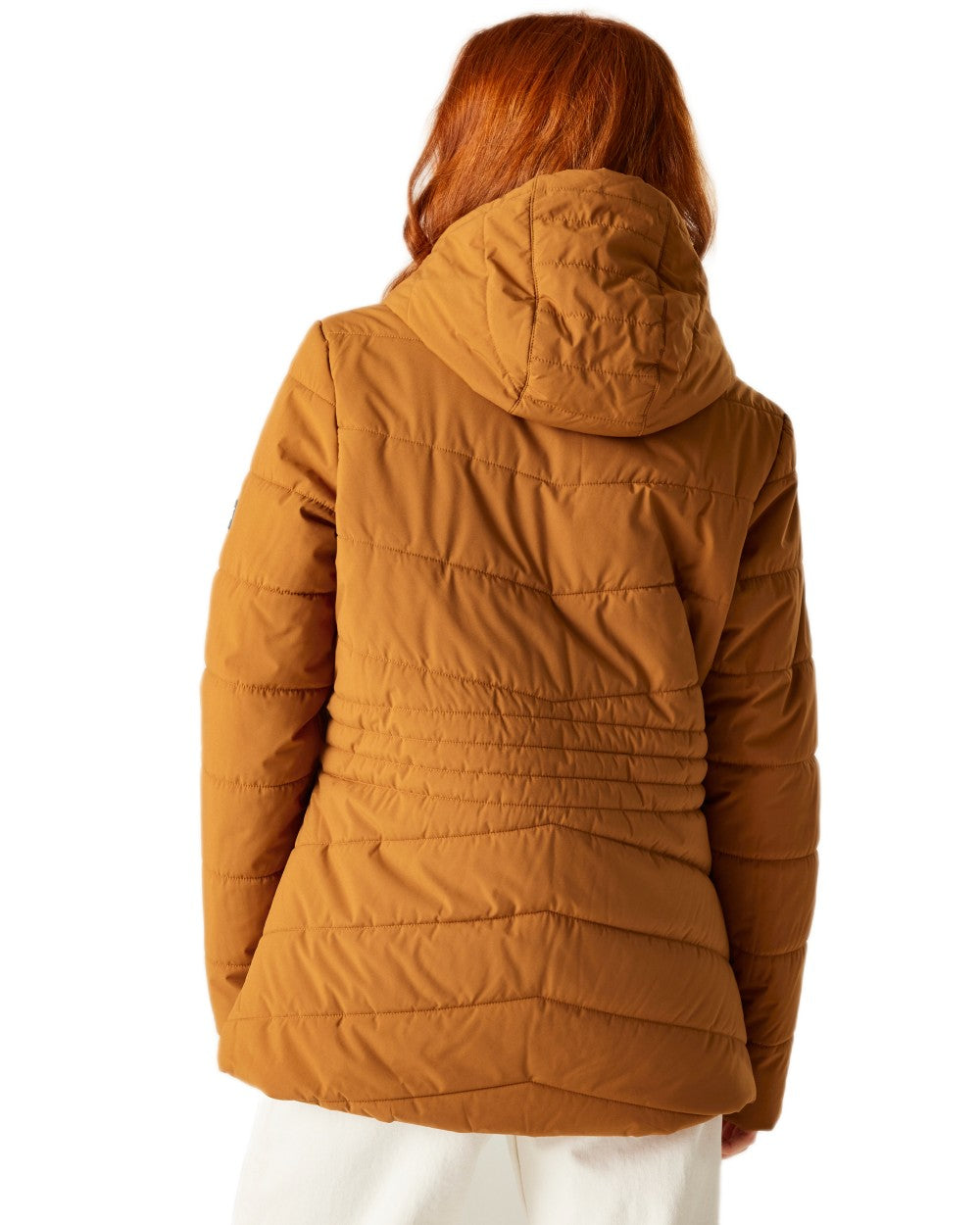 Glazed Ginger Coloured Regatta Womens Agara Quilted Jacket on white background 