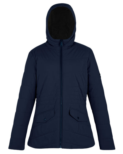 Navy Black Coloured Regatta Womens Agara Quilted Jacket on white background 