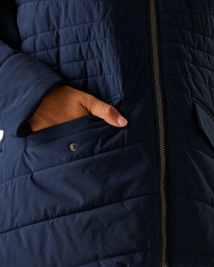 Navy Black Coloured Regatta Womens Agara Quilted Jacket on white background 