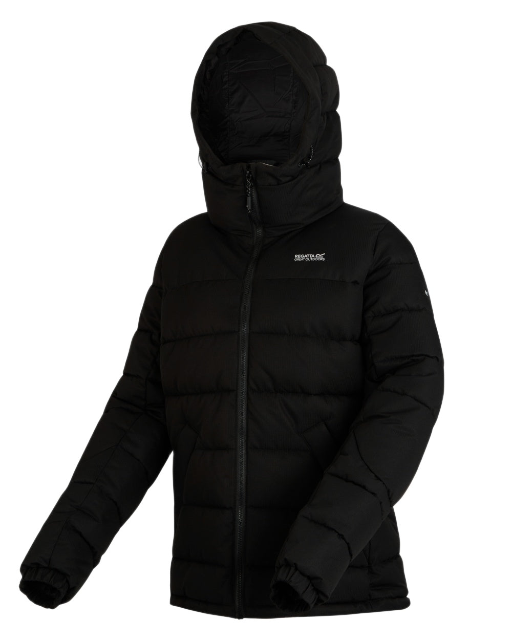 Black Coloured Regatta Womens Aldthorn Quilted Jacket on white background 