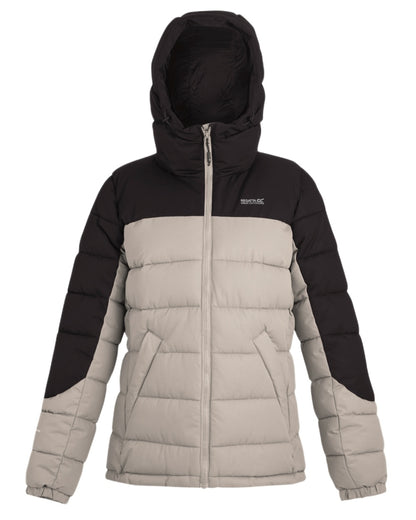 Perfectly Pale Black Coloured Regatta Womens Aldthorn Quilted Jacket on white background 